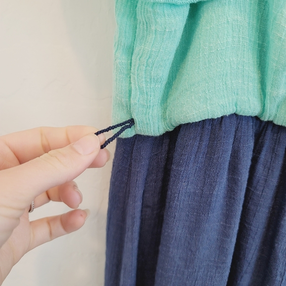 IZ Byer Color Block Maxi Dress Hi Low Hem Size S - Picture 3 of 16